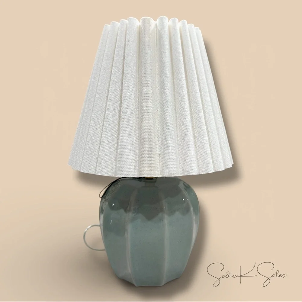 Ceramic Lamp with Scallop Shade Blue/Ivory - Hearth & Hand Magnolia